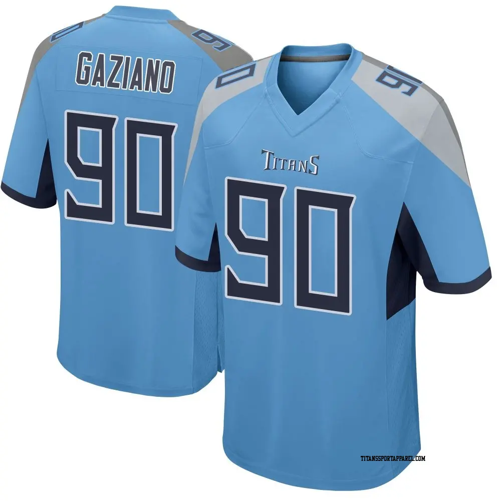 Game Light Blue Youth Joe Gaziano Tennessee Titans Jersey