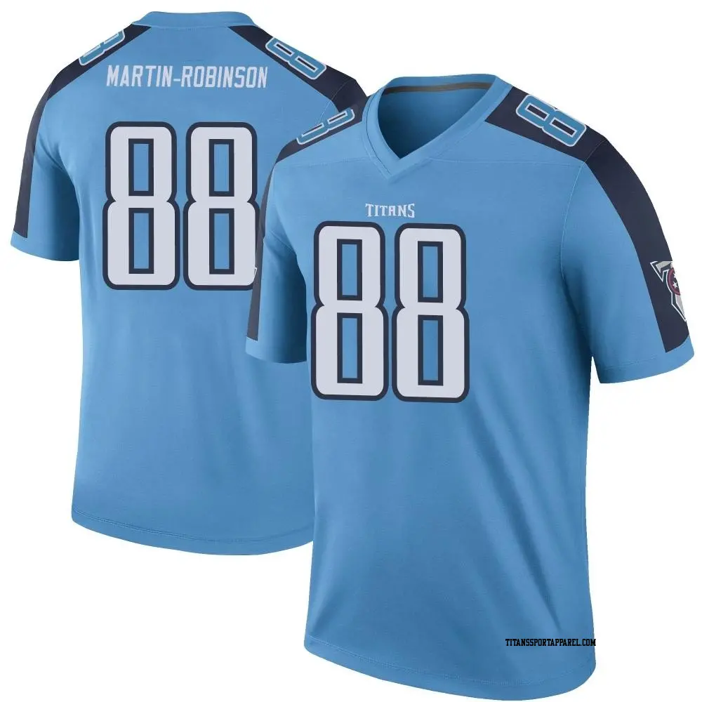 Legend Light Blue Men's David Martin-Robinson Tennessee Titans Color Rush Jersey