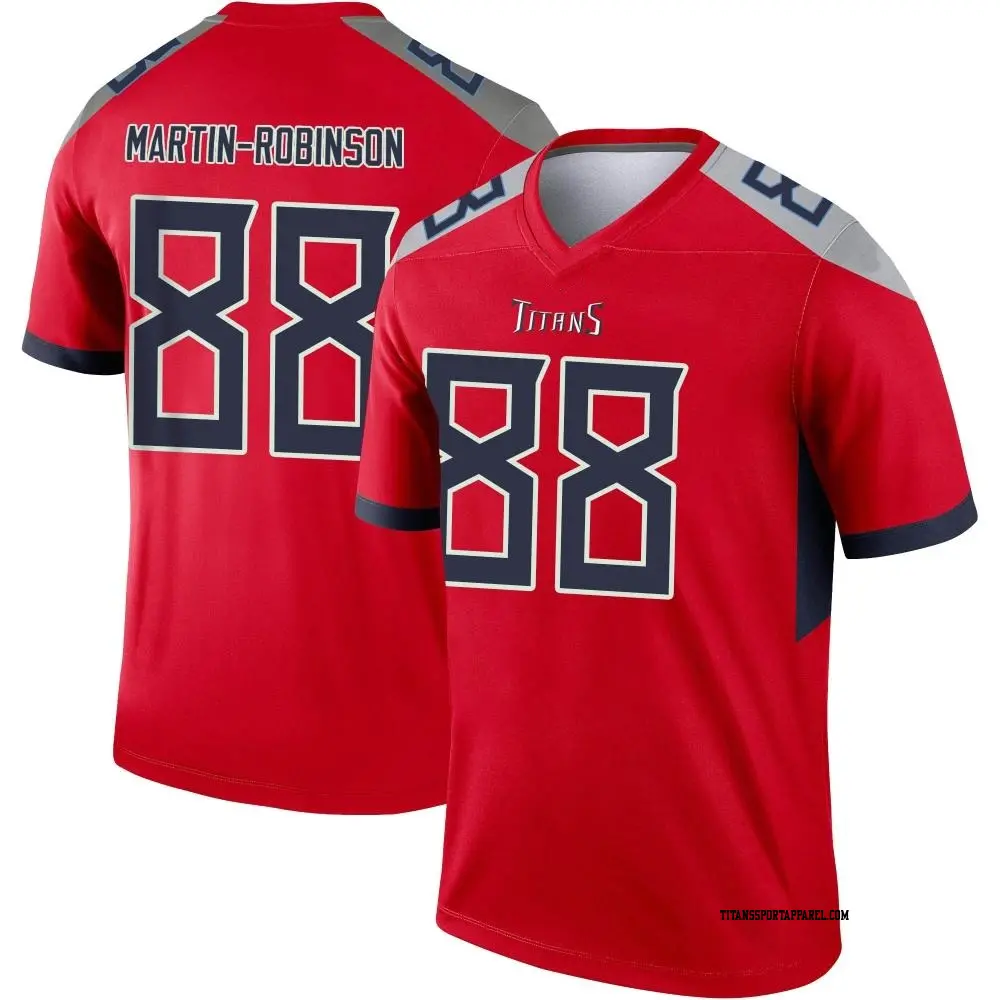Legend Red Men's David Martin-Robinson Tennessee Titans Inverted Jersey