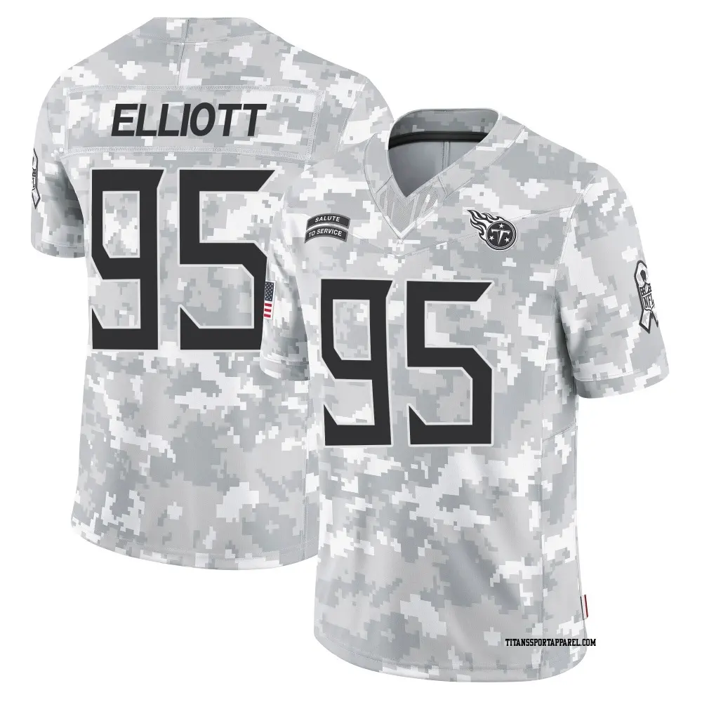 Limited Arctic Camo Men's Jordan Elliott Tennessee Titans 2024 Salute to Service Jersey