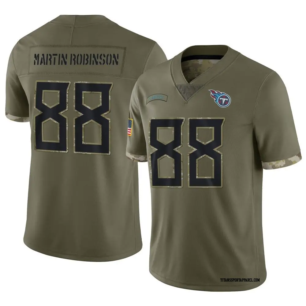 Limited Olive Men's David Martin-Robinson Tennessee Titans 2022 Salute To Service Jersey