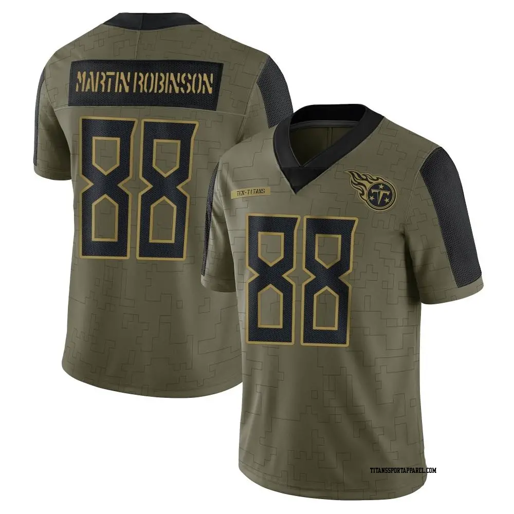 Limited Olive Youth David Martin-Robinson Tennessee Titans 2021 Salute To Service Jersey