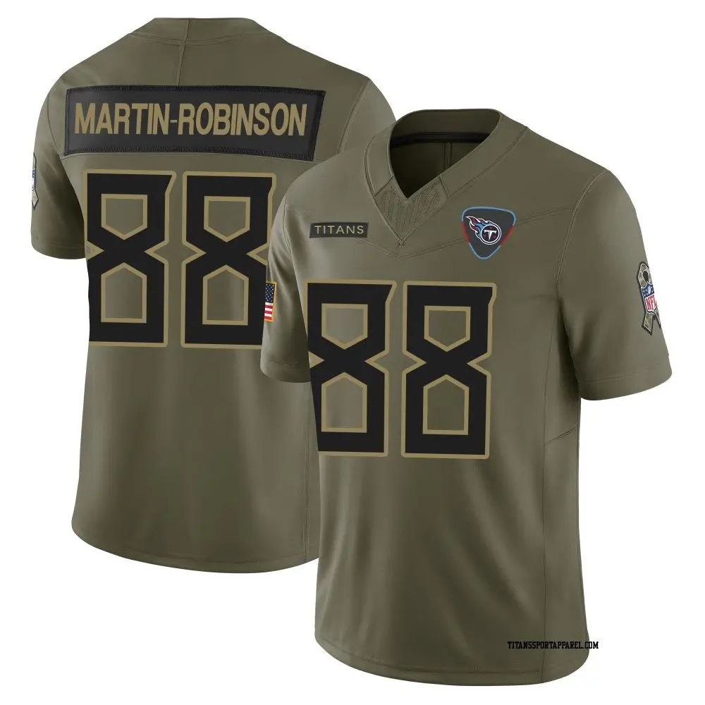 Limited Olive Youth David Martin-Robinson Tennessee Titans 2025 Salute to Service Jersey